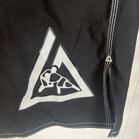 Gracie Jiu-Jitsu Training Fight Shorts Mens Sz:30 At Black MMA BJJ Drawstring‎ - Picture 2 of 4